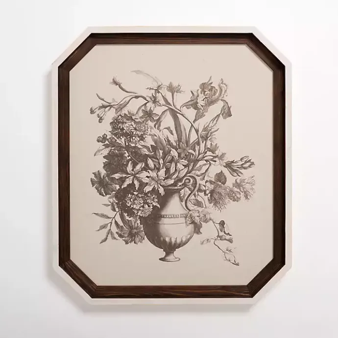 Discount Kirklands Home Vintage Floral Octagon Framed Art Print