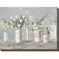 New Kirklands Home Vintage Floral Vases Outdoor Canvas Art Print