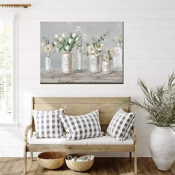 New Kirklands Home Vintage Floral Vases Outdoor Canvas Art Print