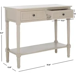 Online Kirklands Home Vintage 2-Drawer Samantha Console Table Gray