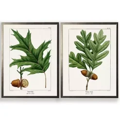 Hot Kirklands Home Vintage Oak Leaves Framed Art Prints, Set of 2