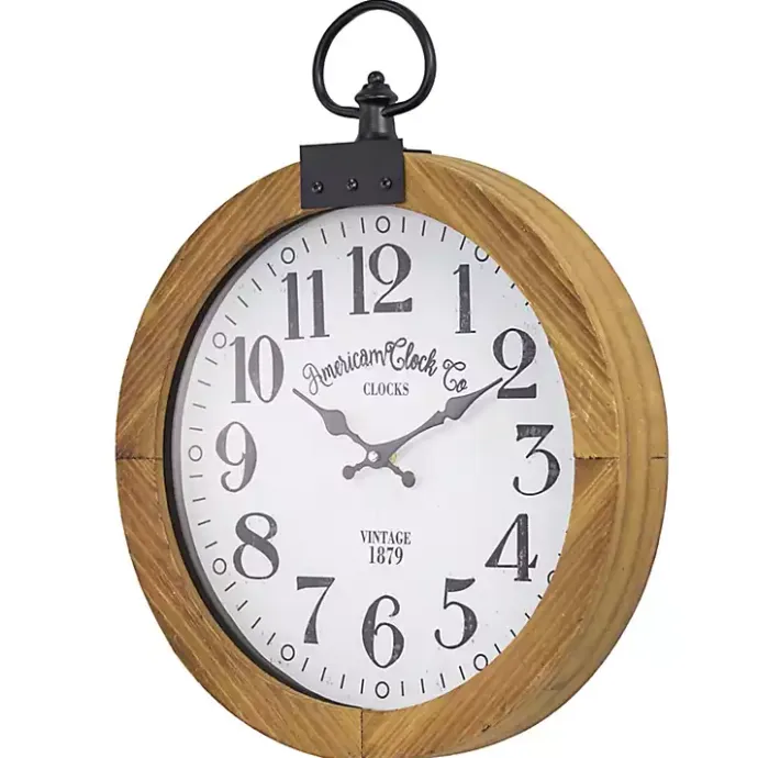 Discount Kirklands Home Vintage Pocket Watch Wooden Wall Clock