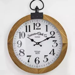 Discount Kirklands Home Vintage Pocket Watch Wooden Wall Clock