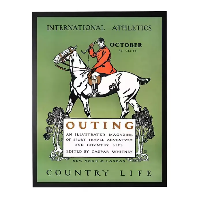 Online Kirklands Home Vintage Polo Magazine Cover Framed Wall Art Green