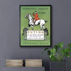 Online Kirklands Home Vintage Polo Magazine Cover Framed Wall Art Green