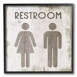 Hot Kirklands Home Vintage Restroom Sign Framed Wall Plaque Brown