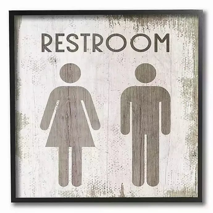 Hot Kirklands Home Vintage Restroom Sign Framed Wall Plaque Brown