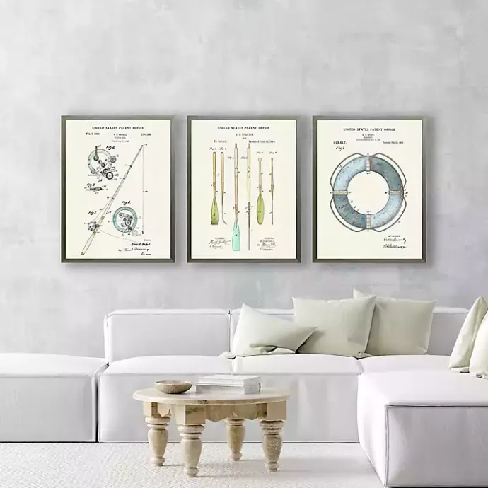 Hot Kirklands Home Vintage Ring Bouy Patent Framed Art Print
