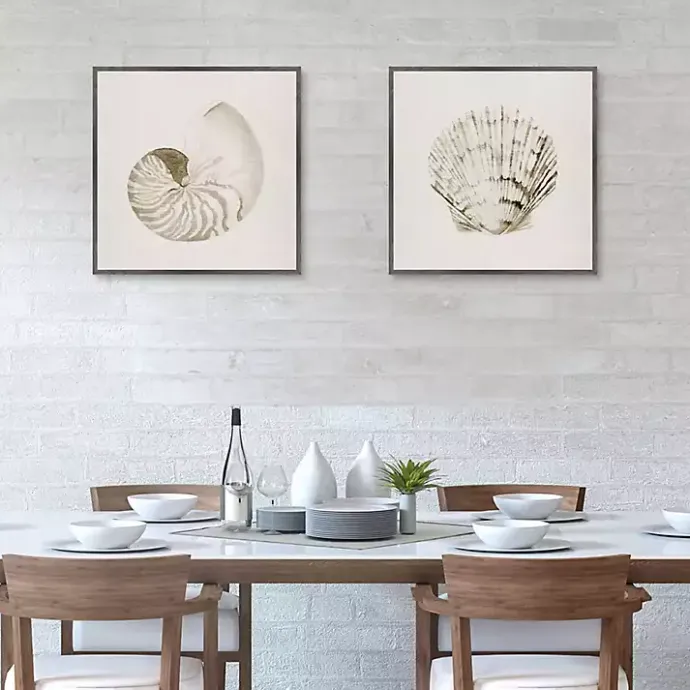 Best Kirklands Home Vintage Shells Framed Canvas Art Prints, Set of 2 Ivory