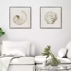 Best Kirklands Home Vintage Shells Framed Canvas Art Prints, Set of 2 Ivory