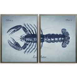 Online Kirklands Home Vintage Split Lobster Framed Art Prints, Set of 2 Blue