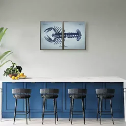 Online Kirklands Home Vintage Split Lobster Framed Art Prints, Set of 2 Blue
