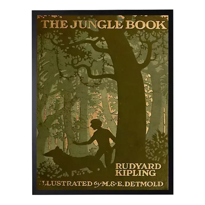 New Kirklands Home Vintage The Jungle Book Cover Framed Wall Art Green