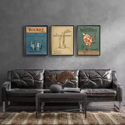 Best Kirklands Home Vintage The Rocket Book Cover Framed Wall Art Blue