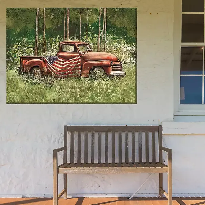Clearance Kirklands Home Vintage Truck Outdoor Canvas Art Print, 40x30 in.