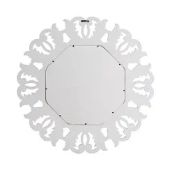 New Kirklands Home Vintage White Carved Octagon Wall Mirror