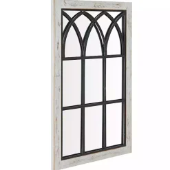 Outlet Kirklands Home Vista Arched Windowpane Mirror Ivory