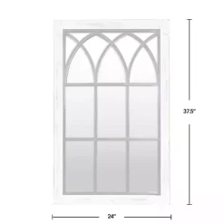 Outlet Kirklands Home Vista Arched Windowpane Mirror Ivory