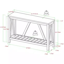 Sale Kirklands Home Walnut and Whitewash A-Frame Console Table Ivory