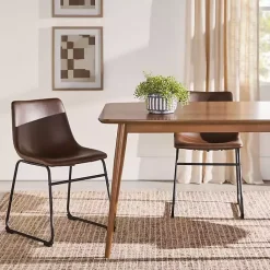 Hot Kirklands Home Walnut Ash Wood Mid-Century Modern Dining Table Brown