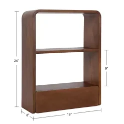Best Kirklands Home Walnut Kato Single Drawer Wall Shelf Brown