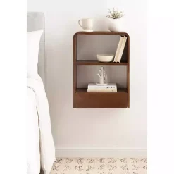 Best Kirklands Home Walnut Kato Single Drawer Wall Shelf Brown