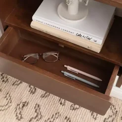 Best Kirklands Home Walnut Kato Single Drawer Wall Shelf Brown