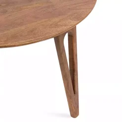 Online Kirklands Home Walnut Mango Wood Round Kershaw Coffee Table Brown