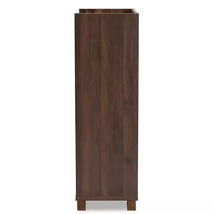 Best Kirklands Home Walnut Brown Open Shelf Wine Cabinet