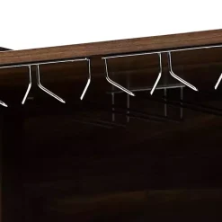 Best Kirklands Home Walnut Brown Open Shelf Wine Cabinet