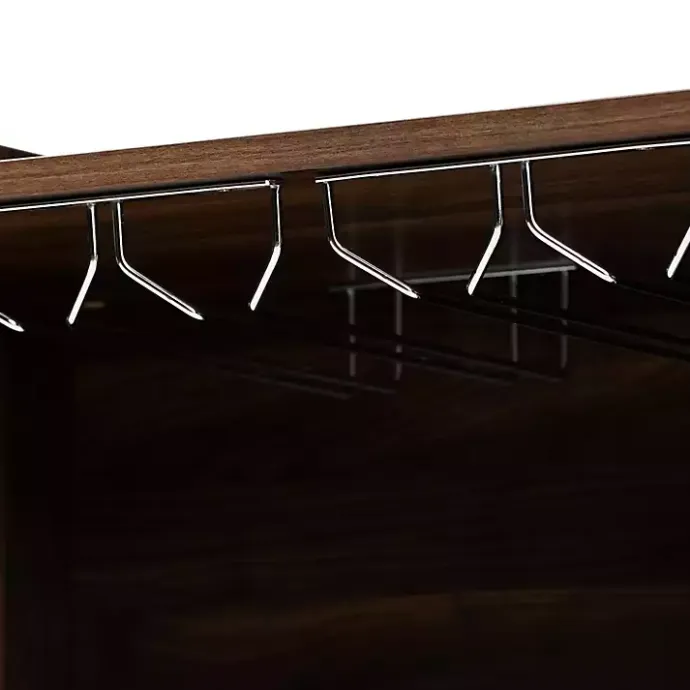 Best Kirklands Home Walnut Brown Open Shelf Wine Cabinet