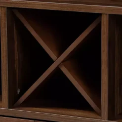 Best Kirklands Home Walnut Brown Open Shelf Wine Cabinet