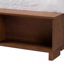 Best Kirklands Home Walnut Rattan Queen Storage Bed Brown