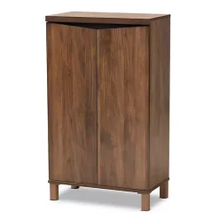 Sale Kirklands Home Walnut Slim Shoe Storage Cabinet Brown
