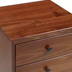 New Kirklands Home Walnut 3-Drawer Wood Nightstand Brown
