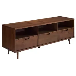 Hot Kirklands Home Walnut 3-Drawer Wood TV Stand Brown