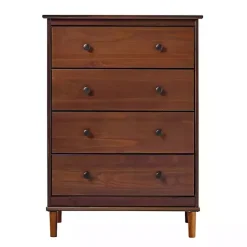 Online Kirklands Home Walnut Mid-Century Modern 4-Drawer Wood Dresser Brown