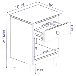 Discount Kirklands Home Walnut One-Drawer Wood Nightstand Brown