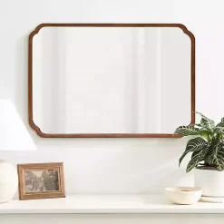Sale Kirklands Home Walnut Scallop Rectangle Wall Mirror