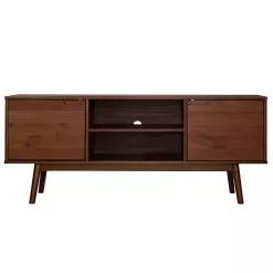 Online Kirklands Home Walnut Solid Wood TV Console Brown