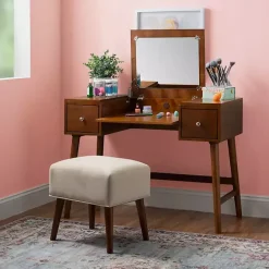 Online Kirklands Home Walnut Viola Flip-Top 2-pc. Vanity Set Brown