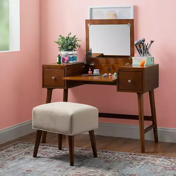 Online Kirklands Home Walnut Viola Flip-Top 2-pc. Vanity Set Brown