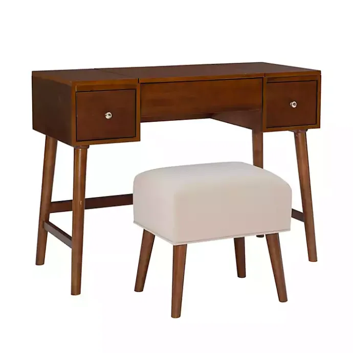 Online Kirklands Home Walnut Viola Flip-Top 2-pc. Vanity Set Brown