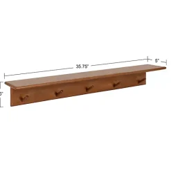 Online Kirklands Home Walnut Wood Alia Shelf with Hooks