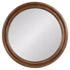 Best Kirklands Home Walnut Wood Ribbed Round Wall Mirror