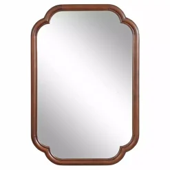 Clearance Kirklands Home Walnut Wood Scallop Wall Mirror Brown