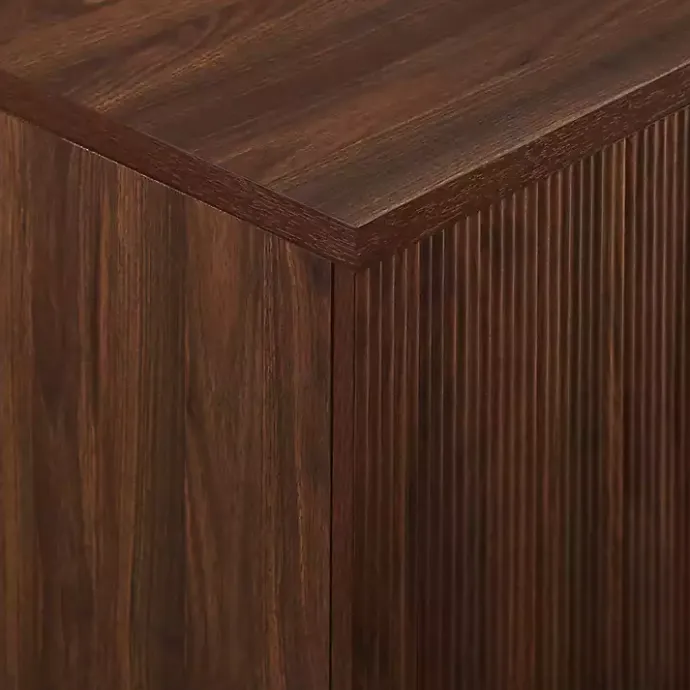 Outlet Kirklands Home Walnut Wood Scandinavian 4-Door Sideboard Brown
