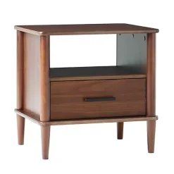 Best Kirklands Home Walnut Wood Spindle Leg Nightstand Brown