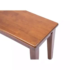 New Kirklands Home Walnut Wooden Dining Bench Brown