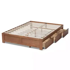 Best Kirklands Home Walnut Wooden 3-Drawer Platform Bed Brown